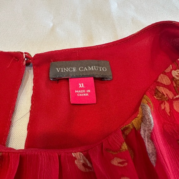 Vince Camuto Red Floral Sleeveless Top Size XL - Picture 4 of 8